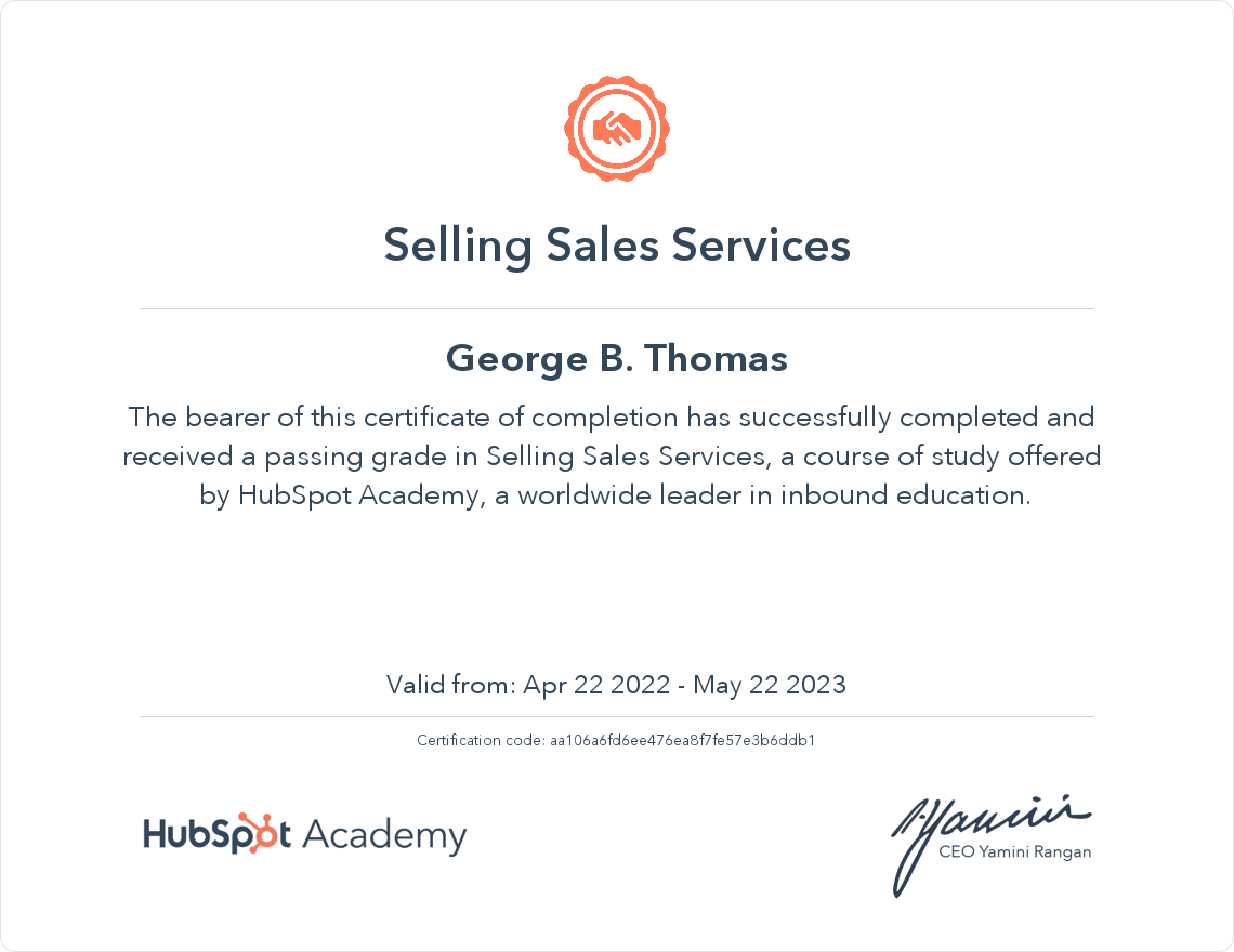 Selling Sales Services